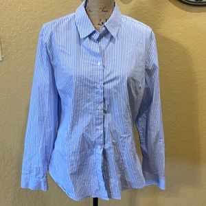 NWOT Striped Blue and White NY&Co button down shirt size XL Tall